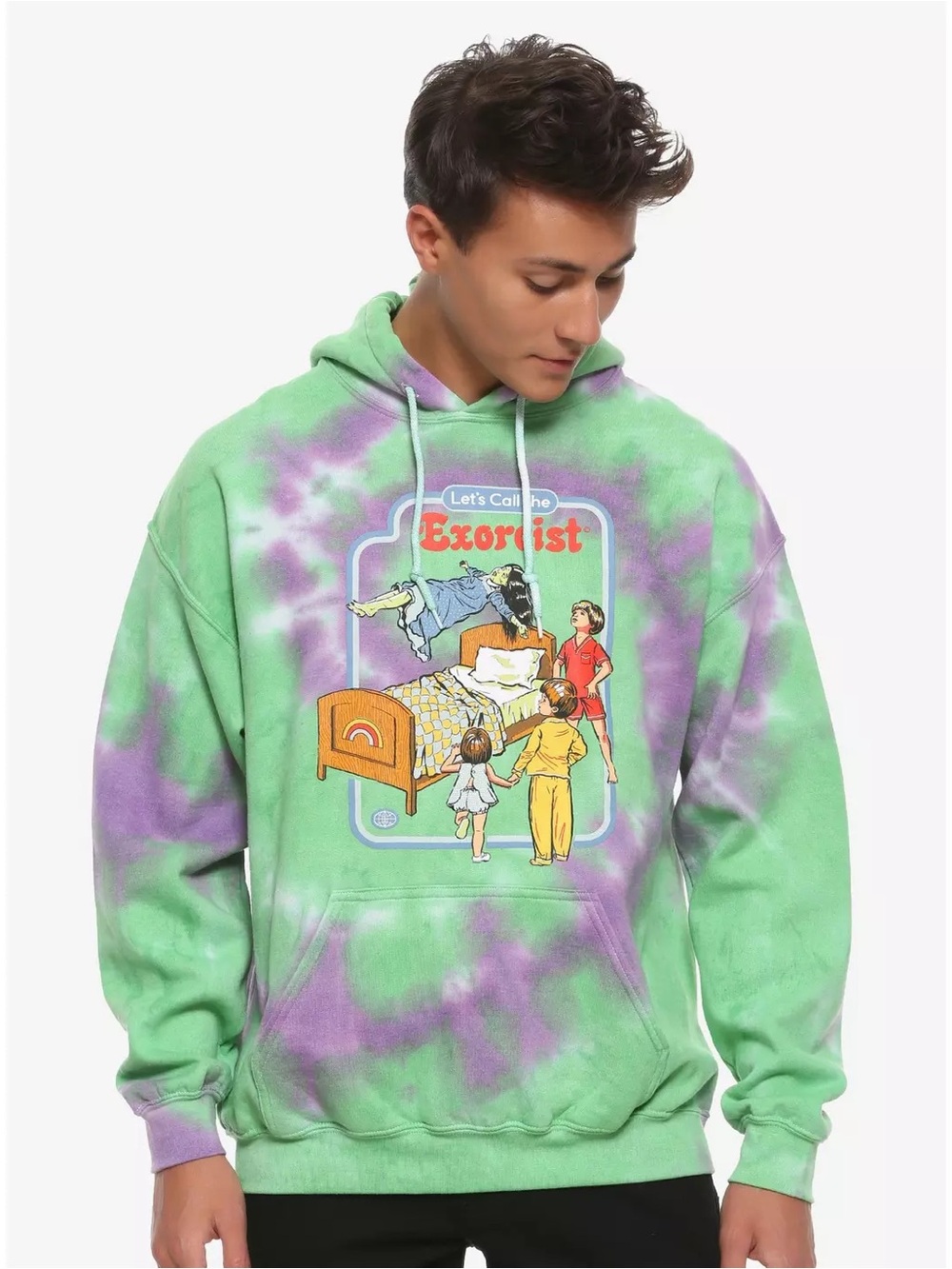 3/$20⚡️Let's Call The Exorcist Tie-Dye Hoodie By Steven Rhodes Hot Topic